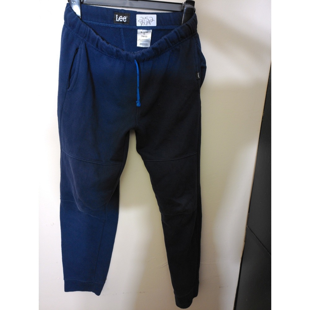Lee Jogger Sweatpants Youth M 10/12 Navy Blue Fleece Activewear Pockets 2152
